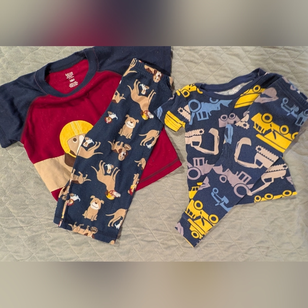 18M Kids' Construction and Animal Pajama Set